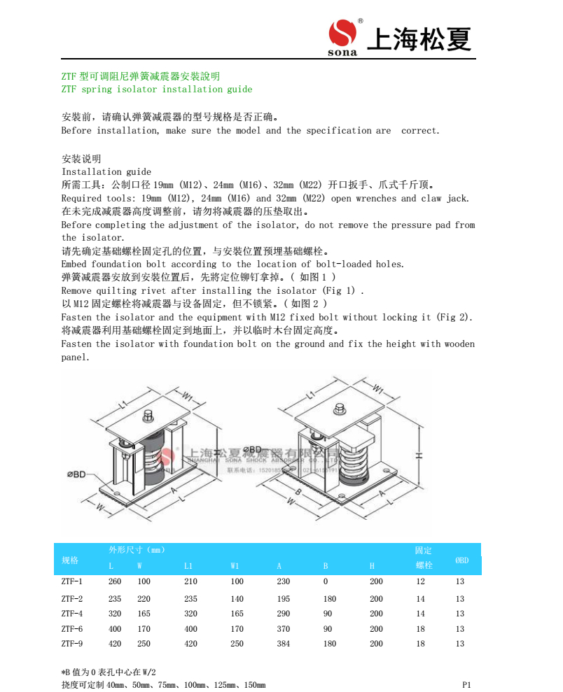 ZTF-1-200彈簧減震器